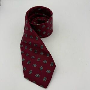 Robert Talbott For Fords Paisley Silk Tie Mens Red Blue Necktie 3x57